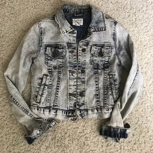 Acid wash denim jacket